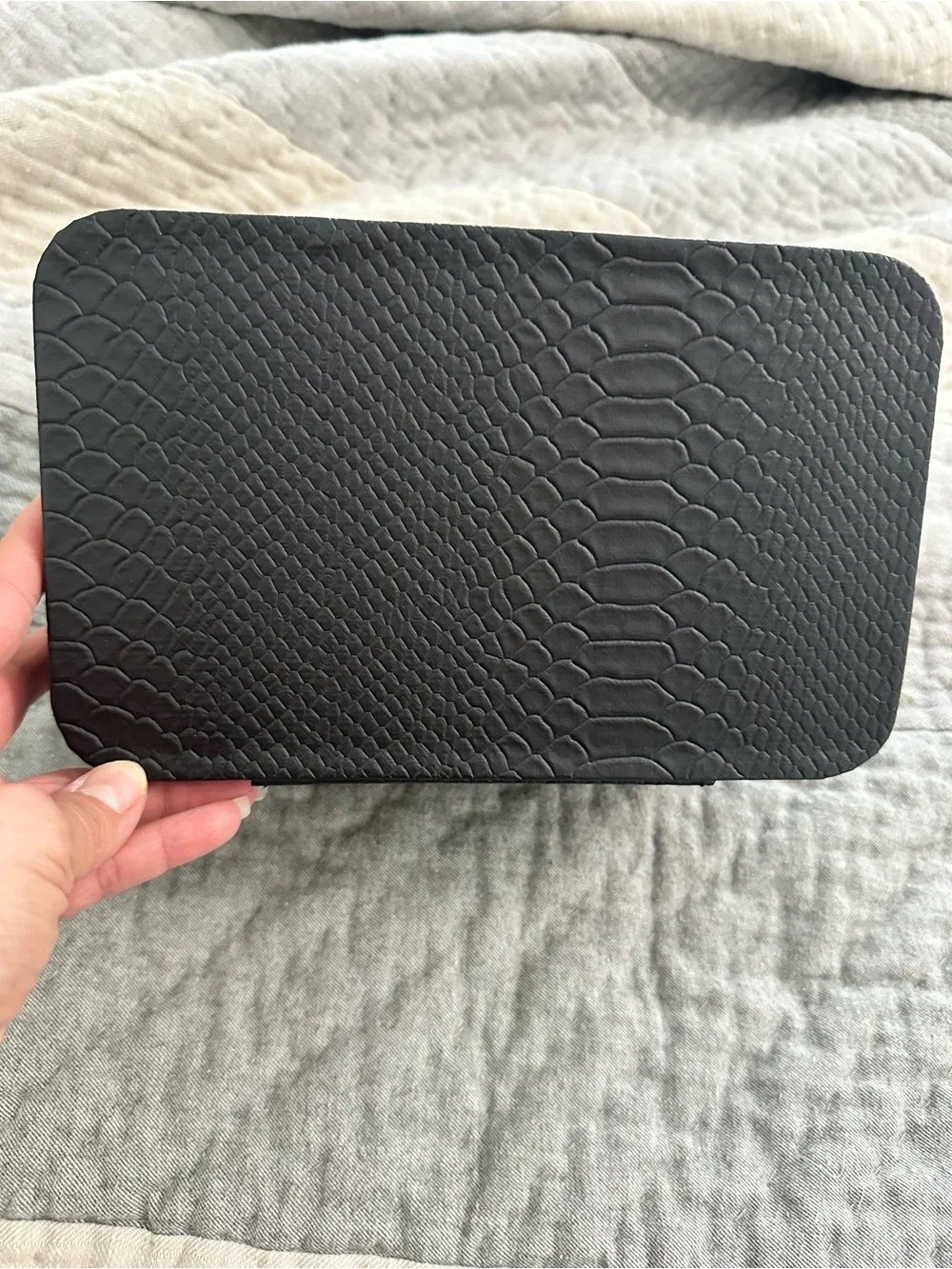 Lancôme Faux Leather Travel Makeup Train Case with Gold Zippers